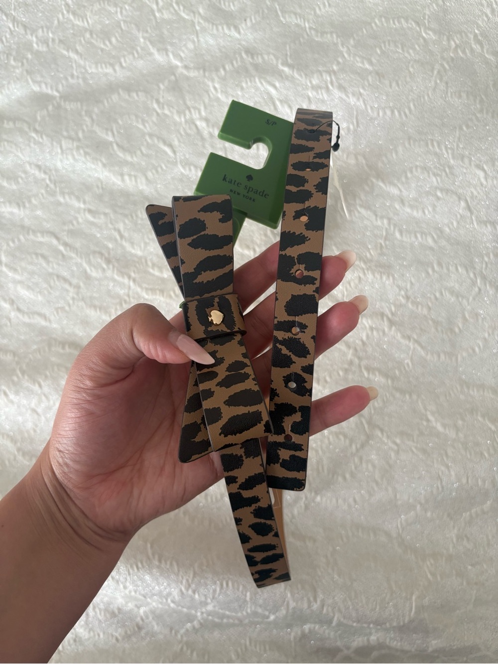 Kate Spade New York Leopard Print Bow Leather Belt – NWT
